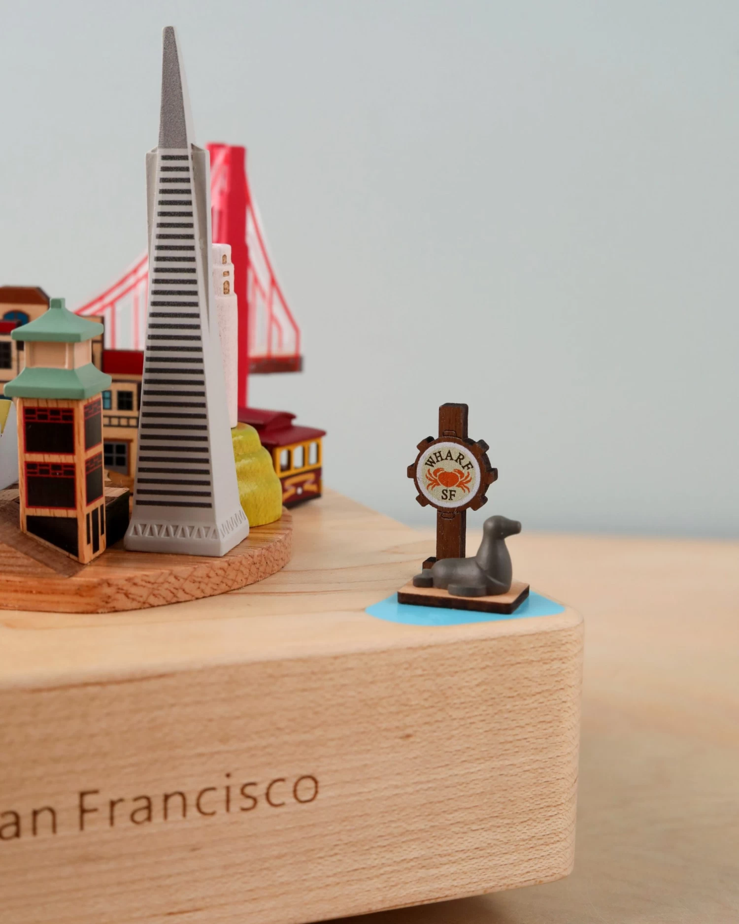 San Francisco Wooden Music Box - Image 2