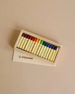 Stockmar Wax Stick Crayons Wooden Box - 16 Assorted