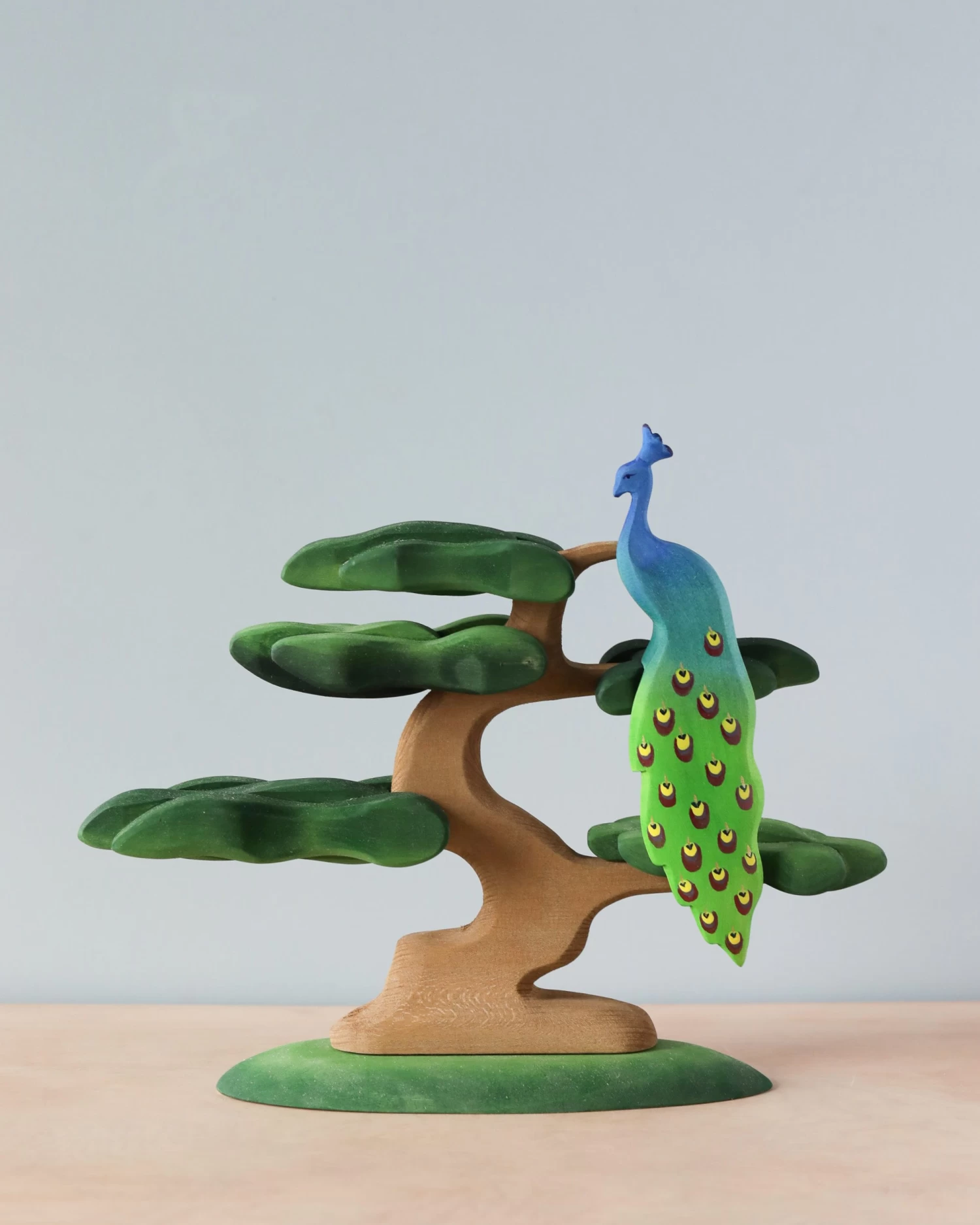 Handmade Wooden Peacock On A Tree - Image 2