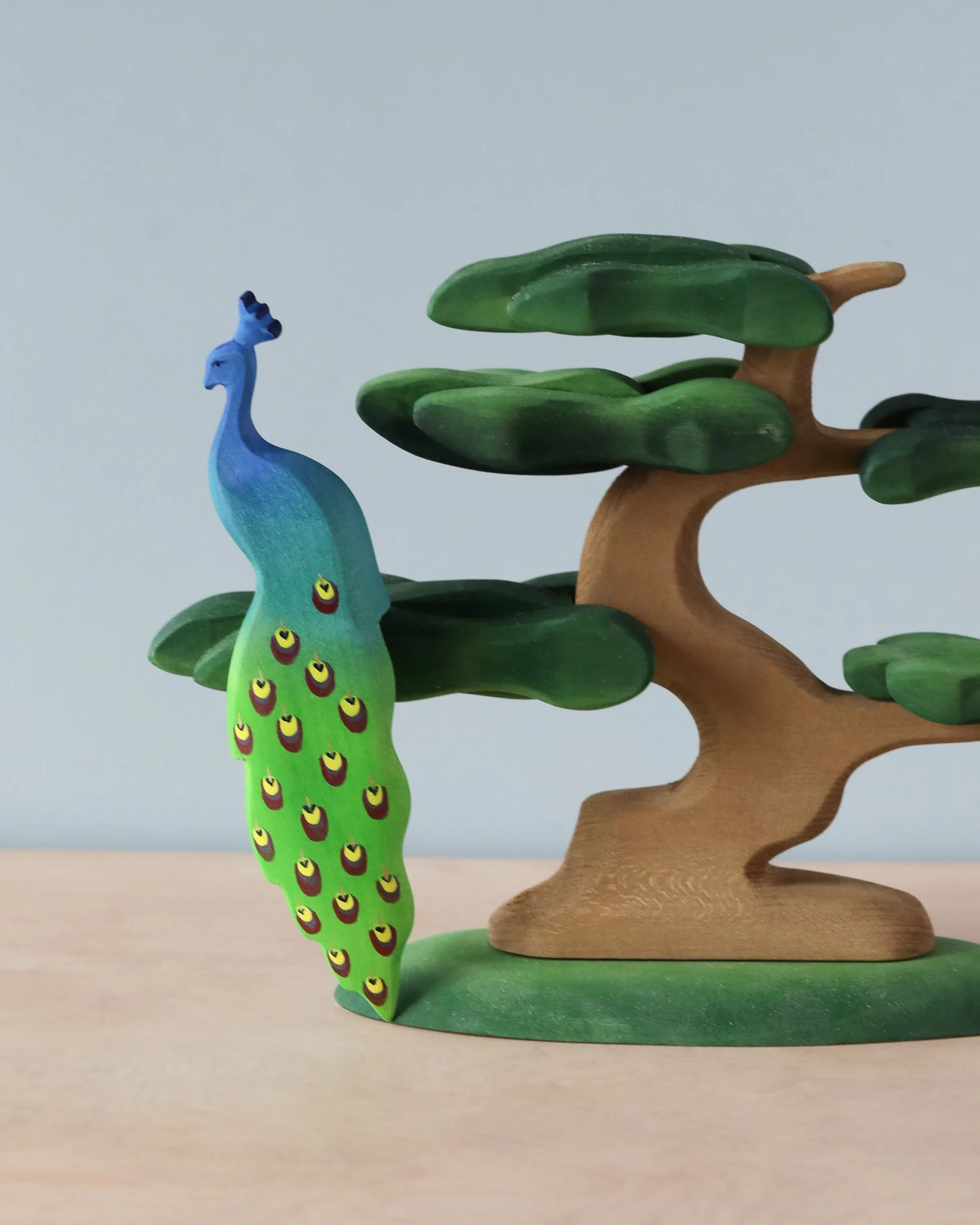 Handmade Wooden Peacock On A Tree - Image 4