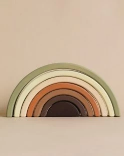 Handmade Rainbow Stacker - Olive