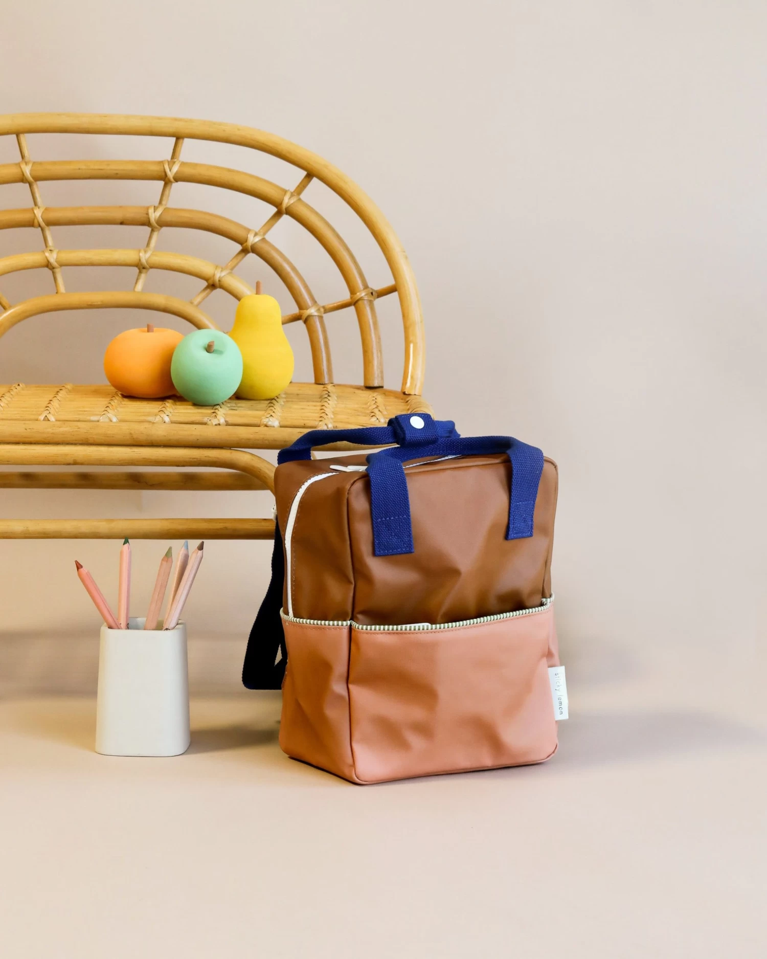 Sticky Lemon Backpack Small | Color Blocking | Meet Me In The Meadows | Treehouse Brown