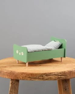 Maileg Wooden Bed For Teddy Dad - Dusty Green