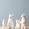 Wooden Polar Bear Family