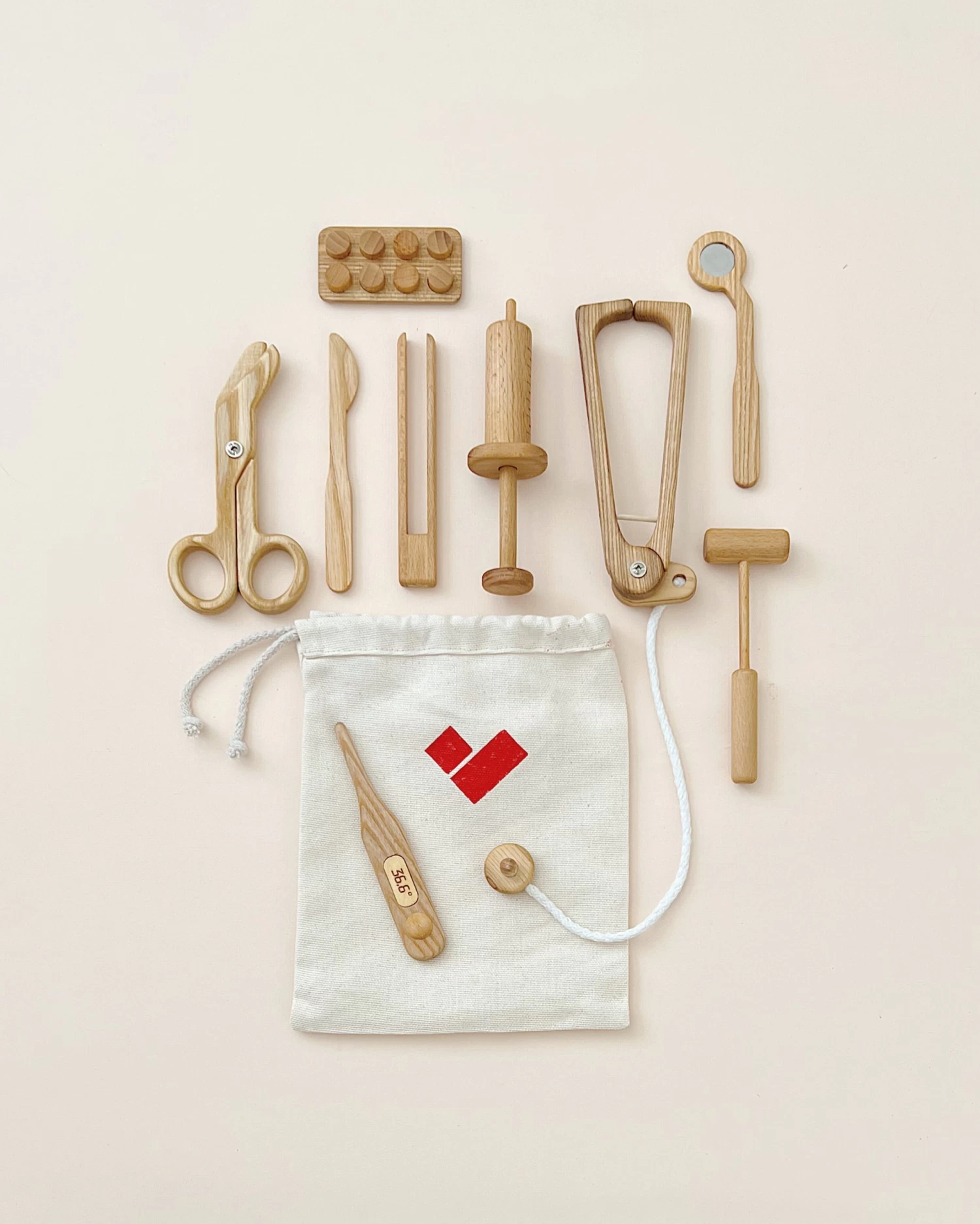 Handmade Wooden Medical Kit - Image 2