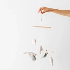 Cloth Clouds And Birds Mobile