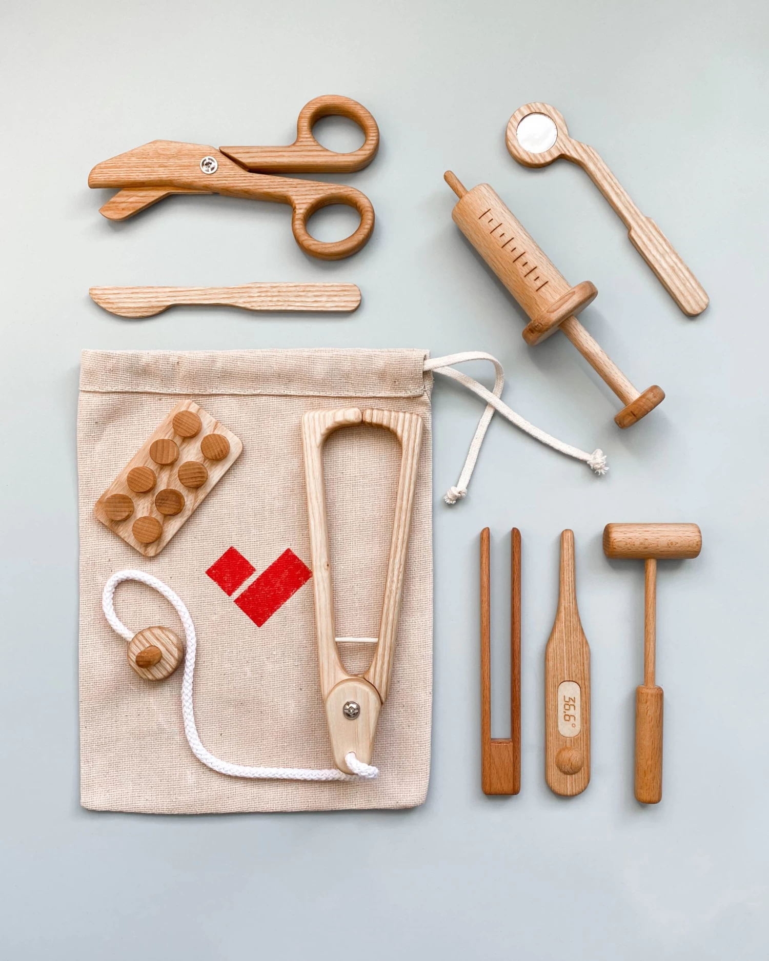 Handmade Wooden Medical Kit - Image 3