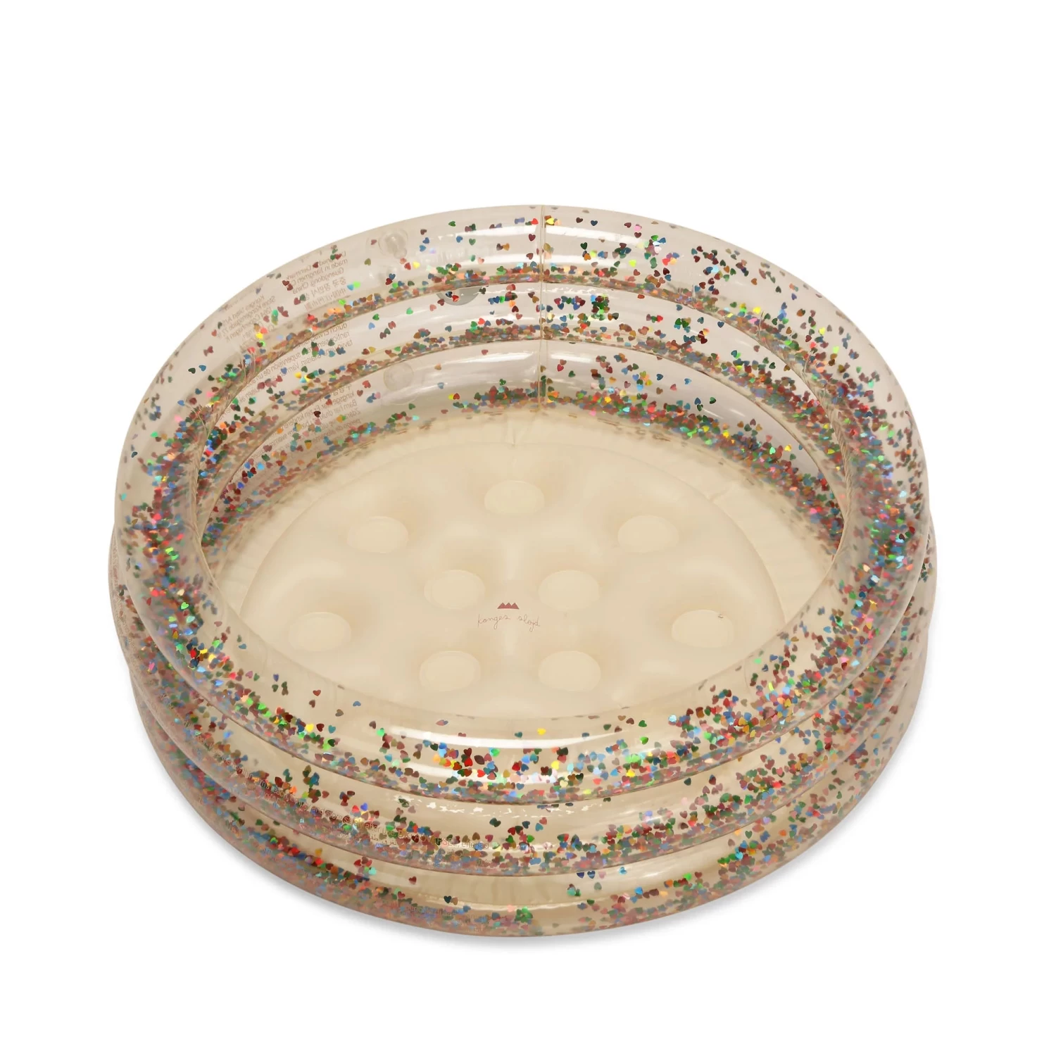 Konges Sløjd Inflatable Mini Pool - Transparent Confetti Hearts - Image 3