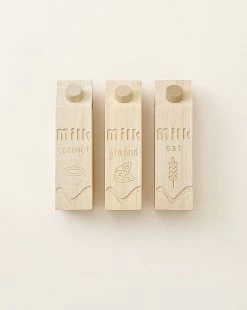 Wooden Carton Of Non-Dairy Milk