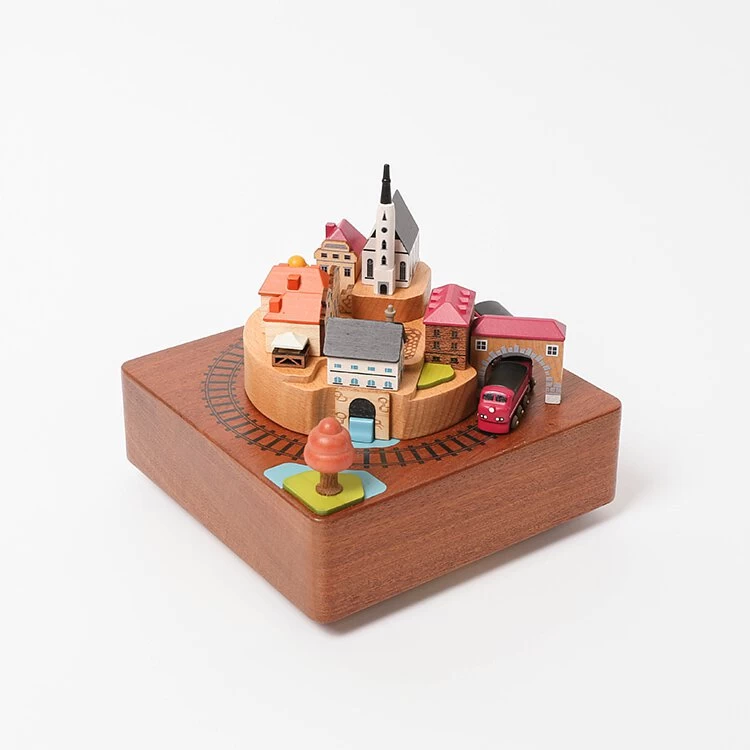 Wooden Train Music Box - European Town - Image 7